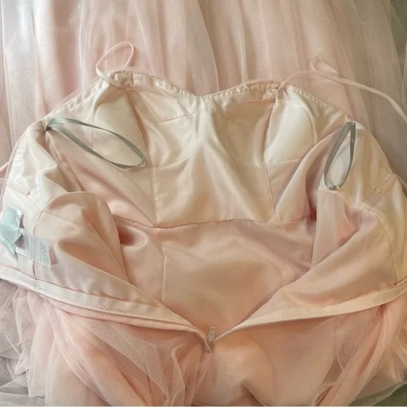 Wtoo Elegant Strapless Blush Pink Tulle Special Occasion Dress Evening Gown - Picture 11 of 14